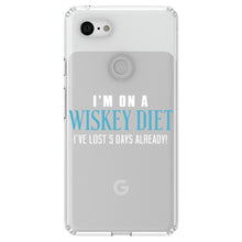 DistinctInk® Clear Shockproof Hybrid Case for Apple iPhone / Samsung Galaxy / Google Pixel - I'm on a Whiskey Diet Already Lost 5 Days