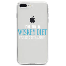 DistinctInk® Clear Shockproof Hybrid Case for Apple iPhone / Samsung Galaxy / Google Pixel - I'm on a Whiskey Diet Already Lost 5 Days
