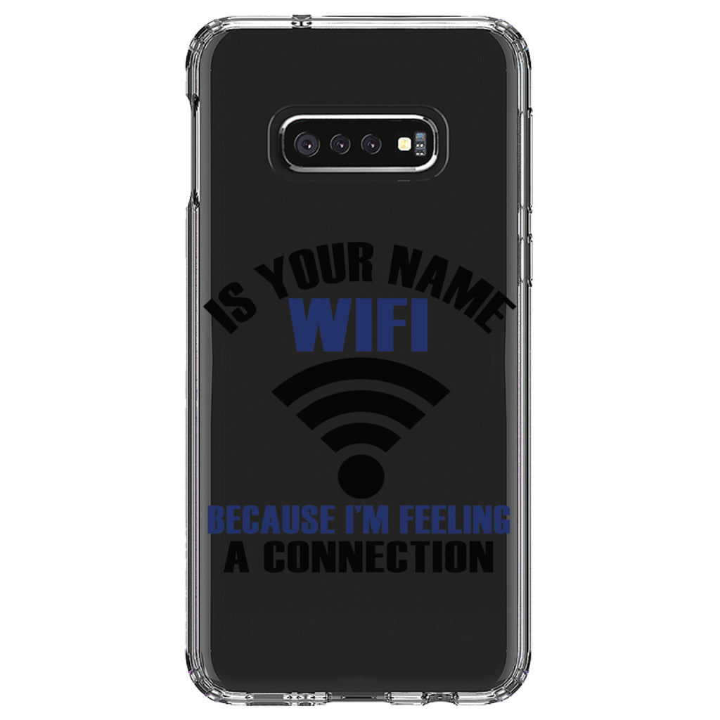 Is Your Name WiFi I'm Feeling a Connection Clear Shockproof iPhone Case, view 18