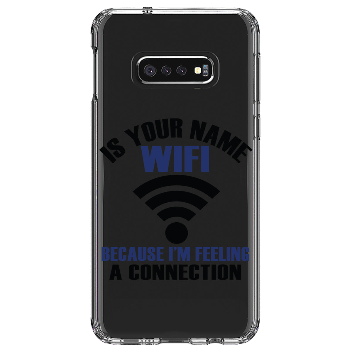 Is Your Name WiFi I'm Feeling a Connection Clear Shockproof iPhone Case, view 18