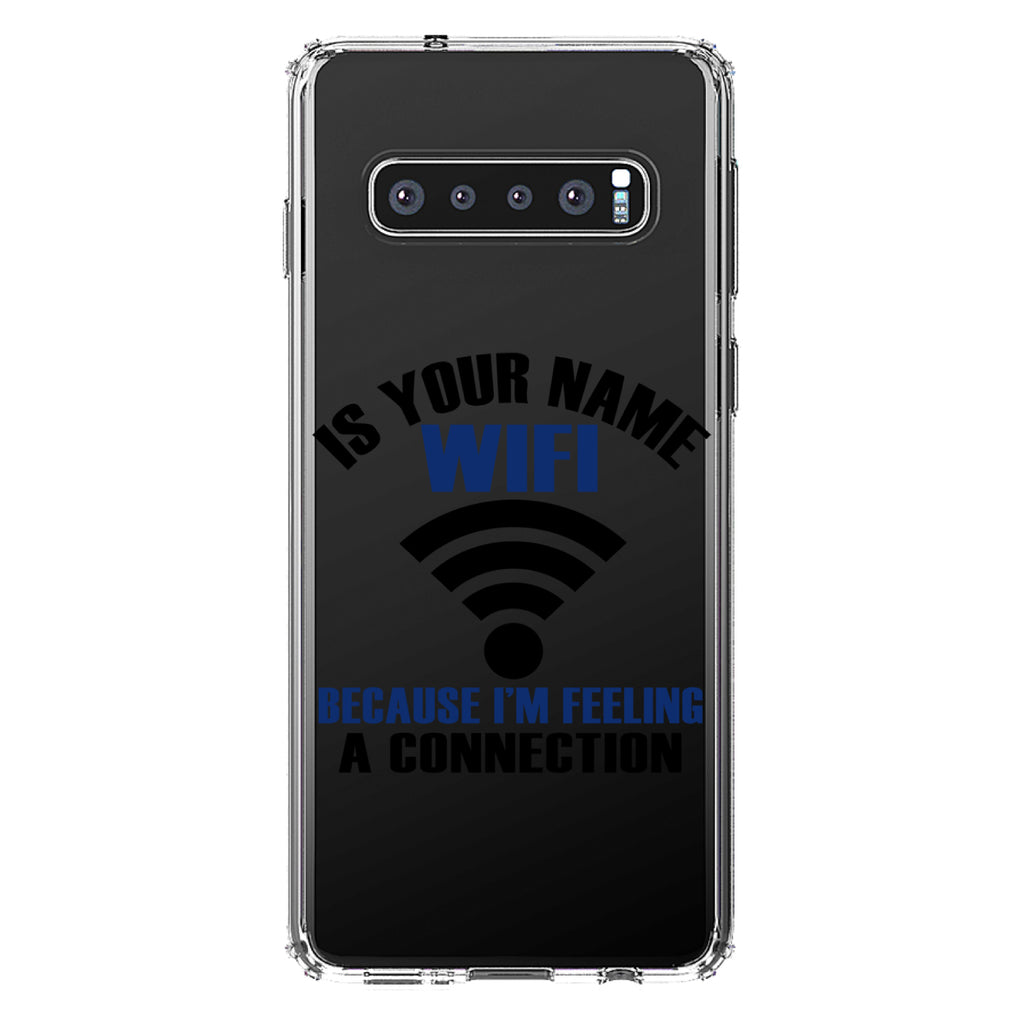 Is Your Name WiFi I'm Feeling a Connection Clear Shockproof iPhone Case, view 16