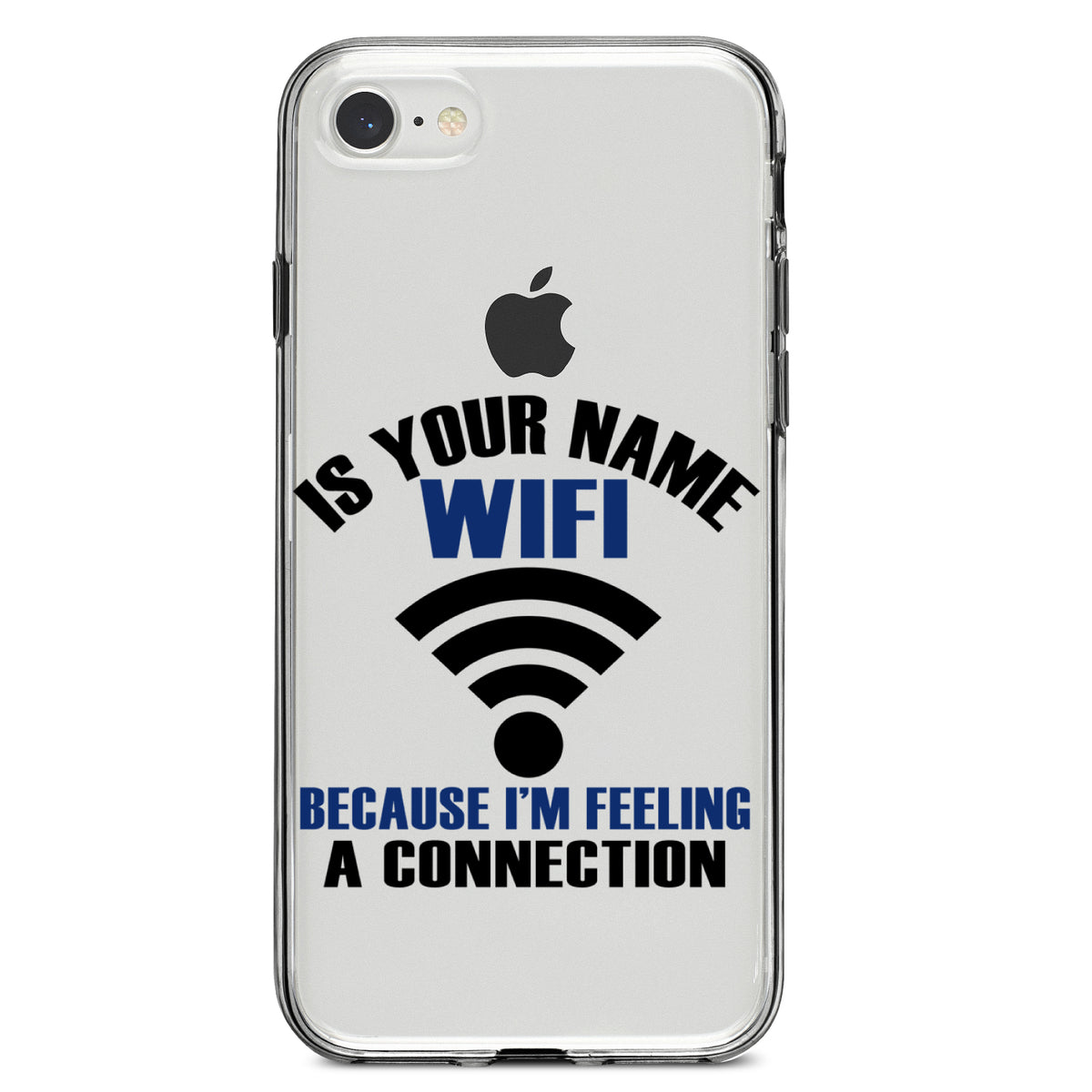 Is Your Name WiFi I'm Feeling a Connection Clear Shockproof iPhone Case, view 5