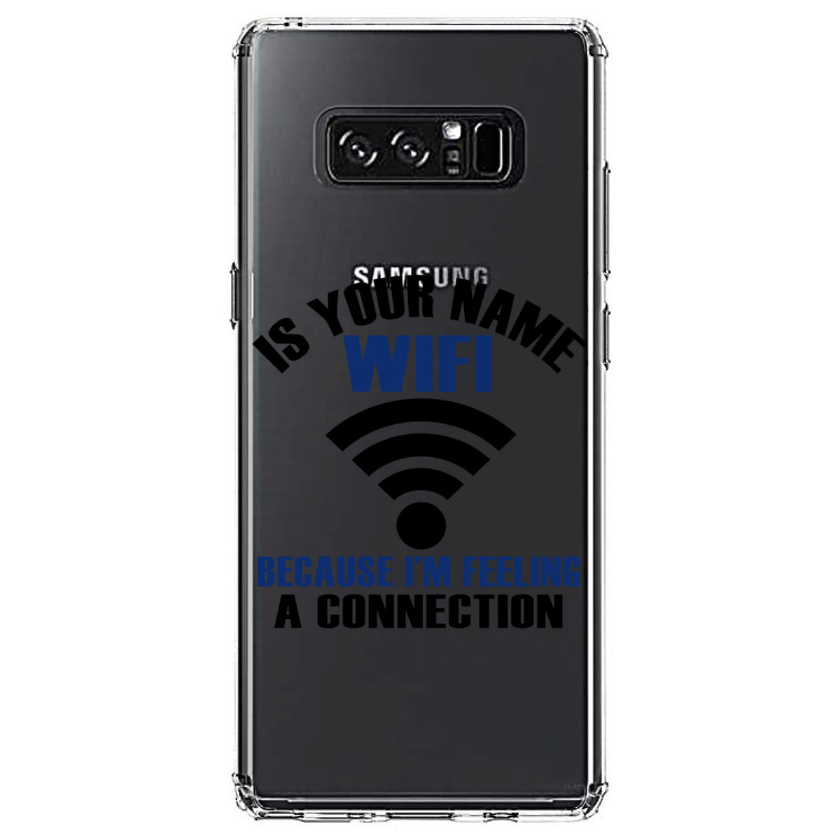 Is Your Name WiFi I'm Feeling a Connection Clear Shockproof iPhone Case, view 12