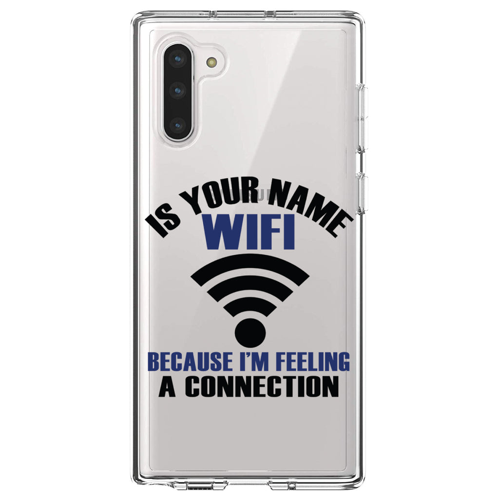Is Your Name WiFi I'm Feeling a Connection Clear Shockproof iPhone Case, view 9