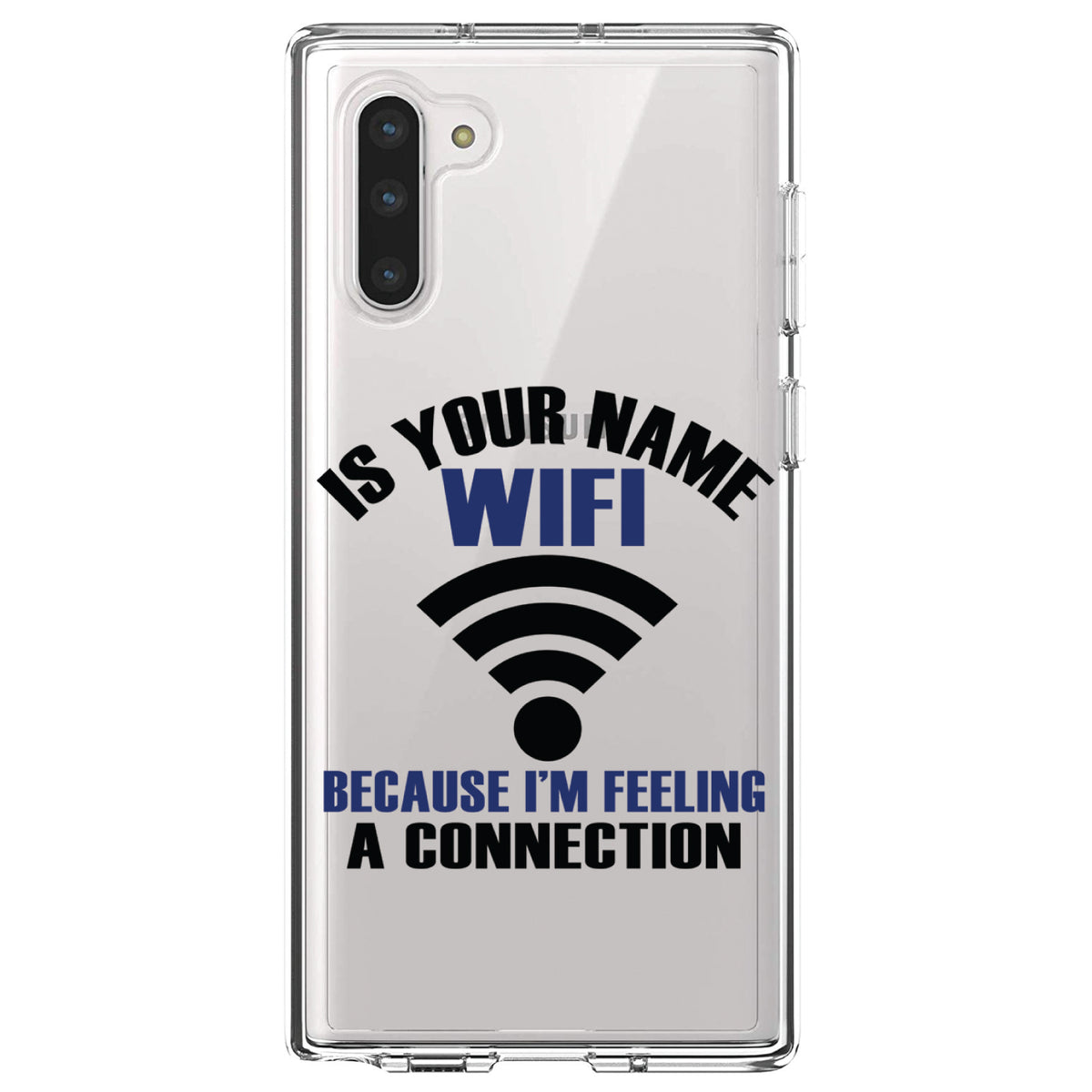 Is Your Name WiFi I'm Feeling a Connection Clear Shockproof iPhone Case, view 9