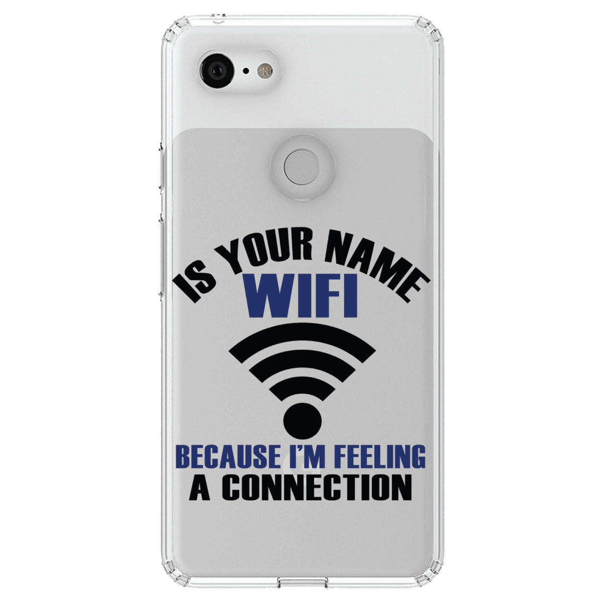 Is Your Name WiFi I'm Feeling a Connection Clear Shockproof iPhone Case, view 21