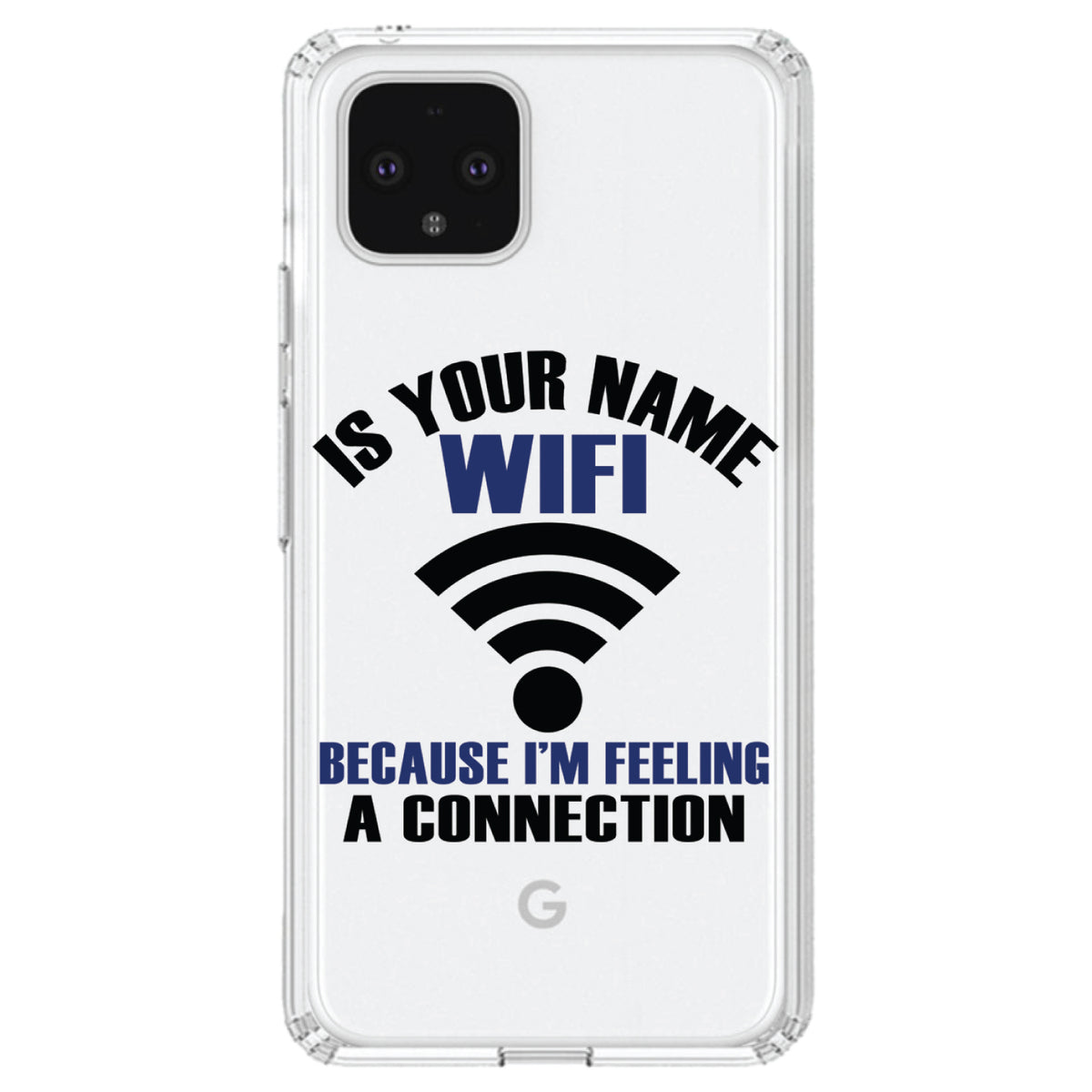 Is Your Name WiFi I'm Feeling a Connection Clear Shockproof iPhone Case, view 23