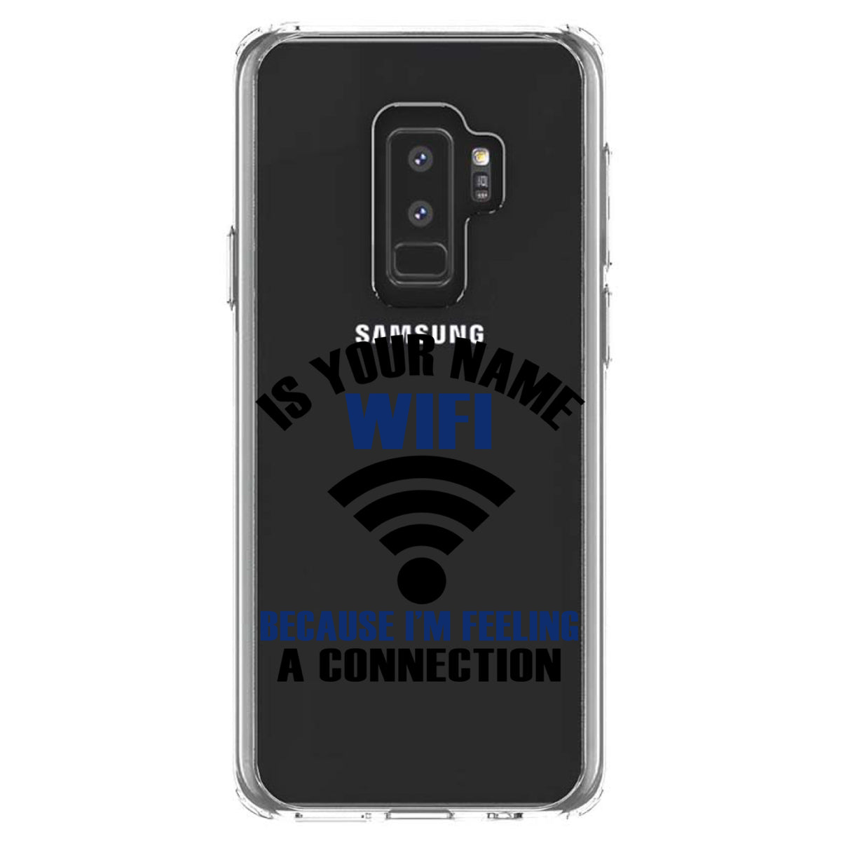 Is Your Name WiFi I'm Feeling a Connection Clear Shockproof iPhone Case, view 20