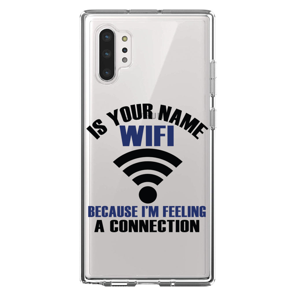 Is Your Name WiFi I'm Feeling a Connection Clear Shockproof iPhone Case, view 10