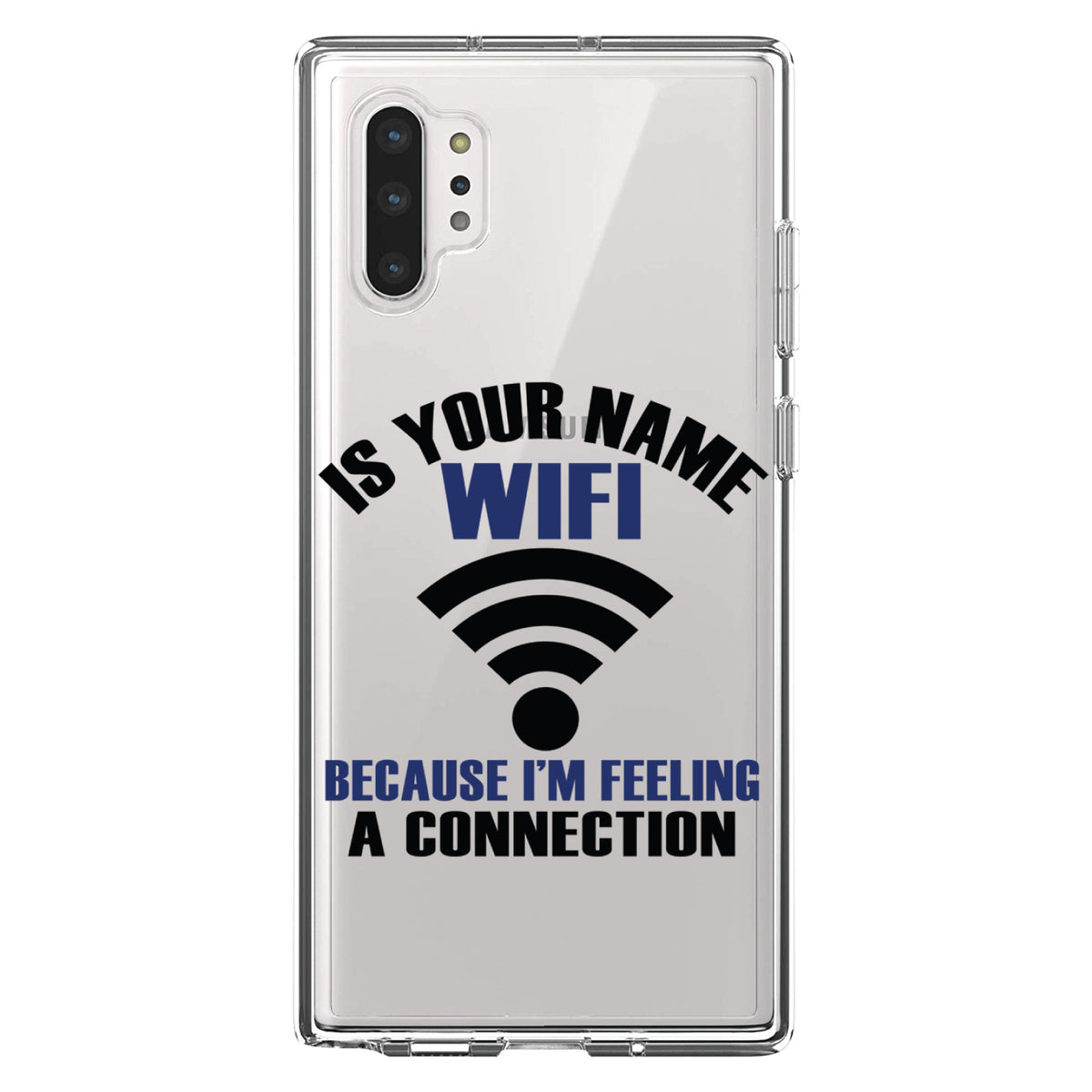 Is Your Name WiFi I'm Feeling a Connection Clear Shockproof iPhone Case, view 10