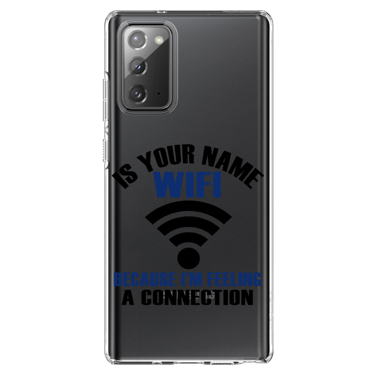 Is Your Name WiFi I'm Feeling a Connection Clear Shockproof iPhone Case, view 7