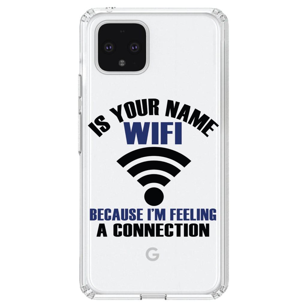 Is Your Name WiFi I'm Feeling a Connection Clear Shockproof iPhone Case, view 24