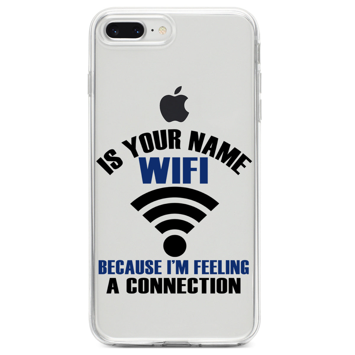 Is Your Name WiFi I'm Feeling a Connection Clear Shockproof iPhone Case, view 6
