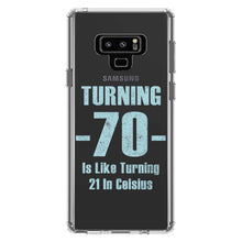 DistinctInk® Clear Shockproof Hybrid Case for Apple iPhone / Samsung Galaxy / Google Pixel - Turning 70 is Like Turning 21 in Celsius
