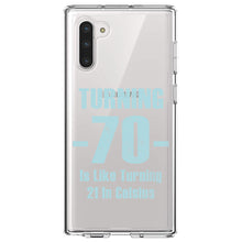 DistinctInk® Clear Shockproof Hybrid Case for Apple iPhone / Samsung Galaxy / Google Pixel - Turning 70 is Like Turning 21 in Celsius