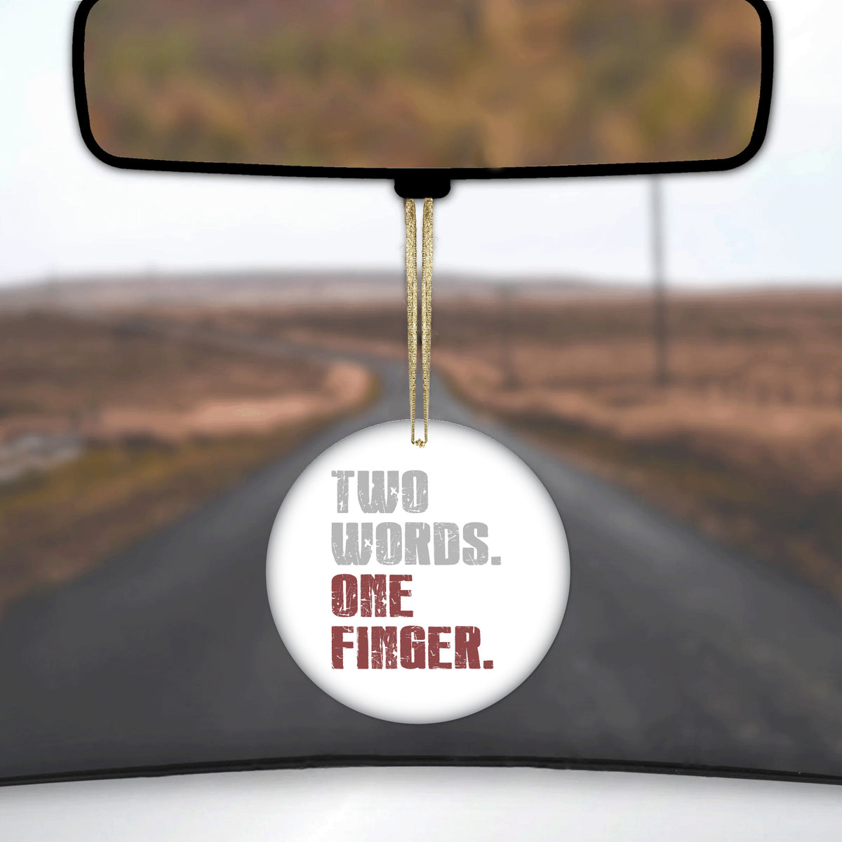 Two Words. One Finger. Ceramic Ornament, view 3