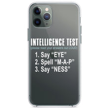 DistinctInk® Clear Shockproof Hybrid Case for Apple iPhone / Samsung Galaxy / Google Pixel - Intelligence Test (I Am A Penis)
