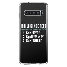 DistinctInk® Clear Shockproof Hybrid Case for Apple iPhone / Samsung Galaxy / Google Pixel - Intelligence Test (I Am A Penis)