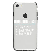 DistinctInk® Clear Shockproof Hybrid Case for Apple iPhone / Samsung Galaxy / Google Pixel - Intelligence Test (I Am A Penis)