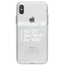 DistinctInk® Clear Shockproof Hybrid Case for Apple iPhone / Samsung Galaxy / Google Pixel - Intelligence Test (I Am A Penis)
