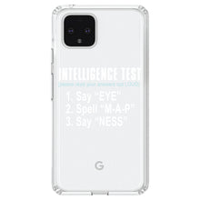DistinctInk® Clear Shockproof Hybrid Case for Apple iPhone / Samsung Galaxy / Google Pixel - Intelligence Test (I Am A Penis)