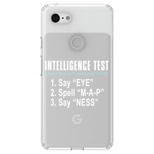 DistinctInk® Clear Shockproof Hybrid Case for Apple iPhone / Samsung Galaxy / Google Pixel - Intelligence Test (I Am A Penis)