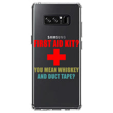 DistinctInk® Clear Shockproof Hybrid Case for Apple iPhone / Samsung Galaxy / Google Pixel - First Aid Kit - Whiskey & Duct Tape