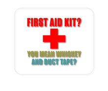 DistinctInk Custom Foam Rubber Mouse Pad - 1/4" Thick - First Aid Kit - Whiskey & Duct Tape