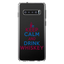 DistinctInk® Clear Shockproof Hybrid Case for Apple iPhone / Samsung Galaxy / Google Pixel - Keep Calm and Drink Whiskey