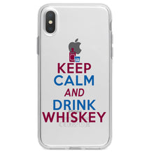 DistinctInk® Clear Shockproof Hybrid Case for Apple iPhone / Samsung Galaxy / Google Pixel - Keep Calm and Drink Whiskey