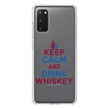 DistinctInk® Clear Shockproof Hybrid Case for Apple iPhone / Samsung Galaxy / Google Pixel - Keep Calm and Drink Whiskey