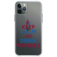 DistinctInk® Clear Shockproof Hybrid Case for Apple iPhone / Samsung Galaxy / Google Pixel - Keep Calm and Drink Whiskey