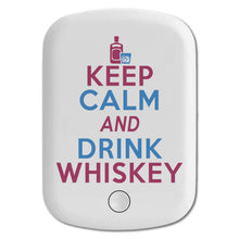 DistinctInk Magnetic Battery Pack, Wireless Portable Charger with USB-C Cable, Compatible with MagSafe iPhone 14 / 13 / 12 Series - Keep Calm and Drink Whiskey