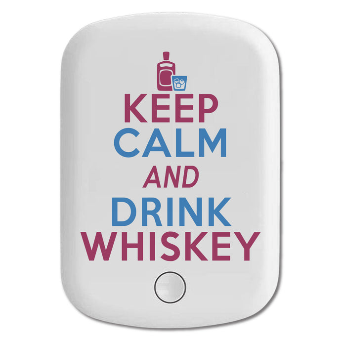 DistinctInk Magnetic Battery Pack, Wireless Portable Charger with USB-C Cable, Compatible with MagSafe iPhone 14 / 13 / 12 Series - Keep Calm and Drink Whiskey