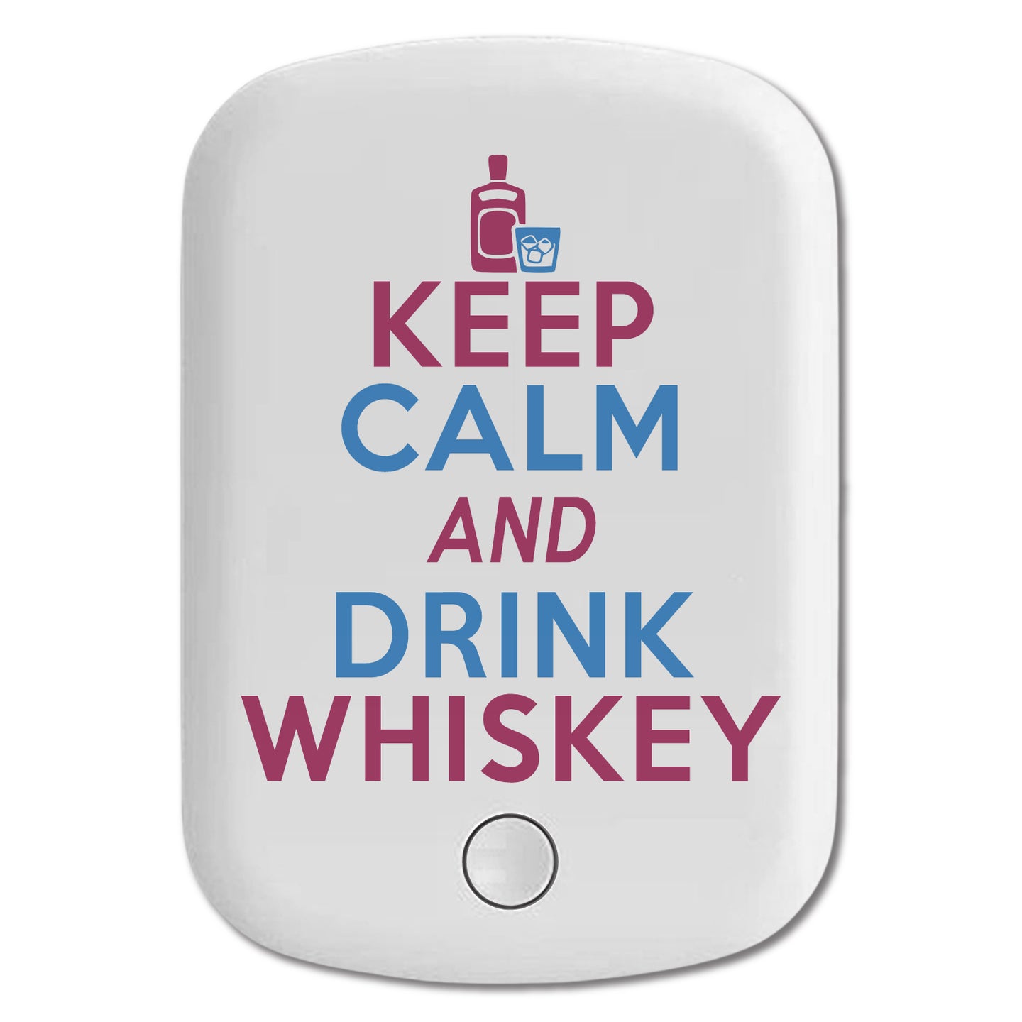 DistinctInk Magnetic Battery Pack, Wireless Portable Charger with USB-C Cable, Compatible with MagSafe iPhone 14 / 13 / 12 Series - Keep Calm and Drink Whiskey