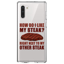 DistinctInk® Clear Shockproof Hybrid Case for Apple iPhone / Samsung Galaxy / Google Pixel - Like My Steak Next to My Other Steak