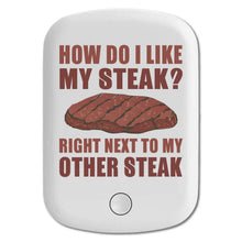 DistinctInk Magnetic Battery Pack, Wireless Portable Charger with USB-C Cable, Compatible with MagSafe iPhone 14 / 13 / 12 Series - Like My Steak Next to My Other Steak