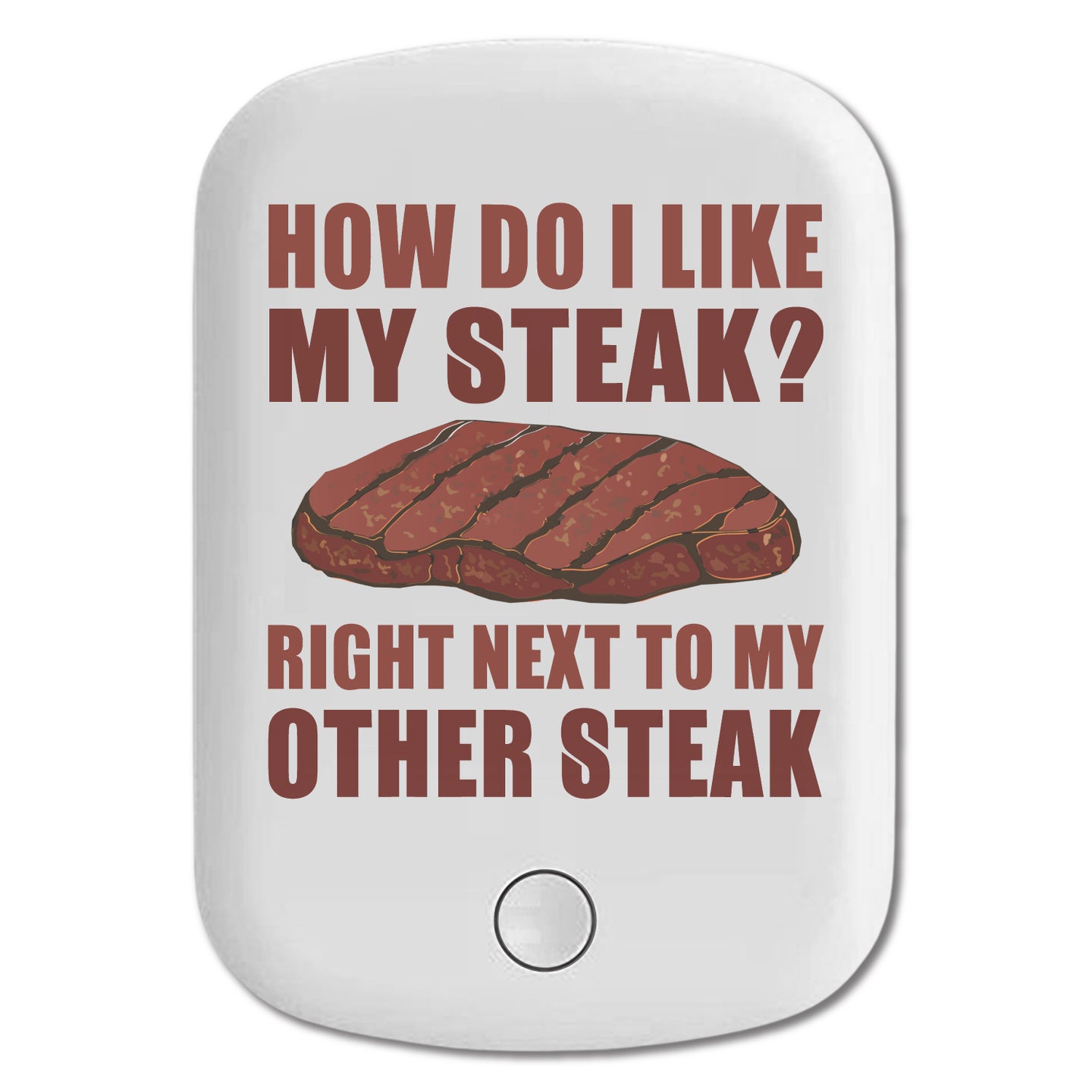 DistinctInk Magnetic Battery Pack, Wireless Portable Charger with USB-C Cable, Compatible with MagSafe iPhone 14 / 13 / 12 Series - Like My Steak Next to My Other Steak