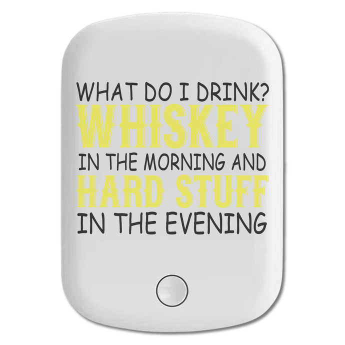 DistinctInk Magnetic Battery Pack, Wireless Portable Charger with USB-C Cable, Compatible with MagSafe iPhone 14 / 13 / 12 Series - Whiskey in the Morning, Hard Stuff Evening