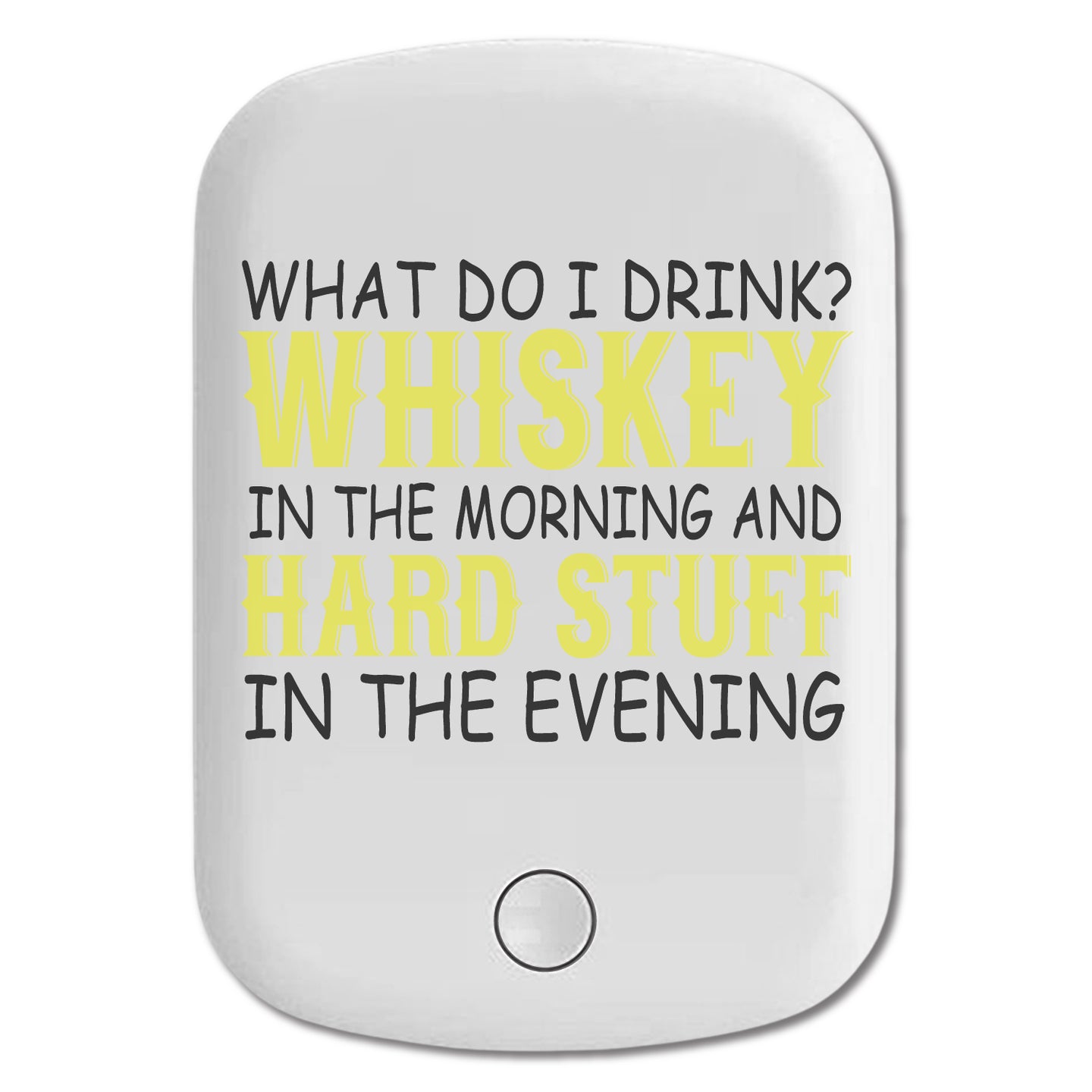 DistinctInk Magnetic Battery Pack, Wireless Portable Charger with USB-C Cable, Compatible with MagSafe iPhone 14 / 13 / 12 Series - Whiskey in the Morning, Hard Stuff Evening