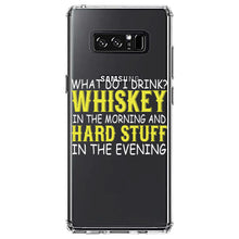 DistinctInk® Clear Shockproof Hybrid Case for Apple iPhone / Samsung Galaxy / Google Pixel - Whiskey in the Morning, Hard Stuff Evening