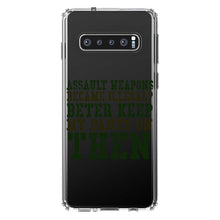 DistinctInk® Clear Shockproof Hybrid Case for Apple iPhone / Samsung Galaxy / Google Pixel - Assault Weapons Illegal?  Keep My Pants On