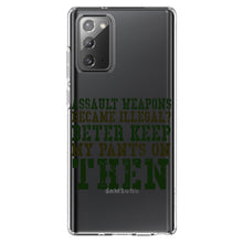 DistinctInk® Clear Shockproof Hybrid Case for Apple iPhone / Samsung Galaxy / Google Pixel - Assault Weapons Illegal?  Keep My Pants On