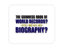 DistinctInk Custom Foam Rubber Mouse Pad - 1/4" Thick - Guinness Book Of Records - My Biography