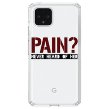 DistinctInk® Clear Shockproof Hybrid Case for Apple iPhone / Samsung Galaxy / Google Pixel - Pain?  Never Heard of Her