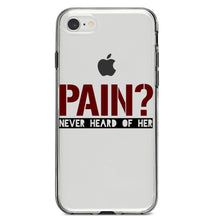 DistinctInk® Clear Shockproof Hybrid Case for Apple iPhone / Samsung Galaxy / Google Pixel - Pain?  Never Heard of Her