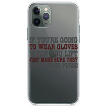 DistinctInk® Clear Shockproof Hybrid Case for Apple iPhone / Samsung Galaxy / Google Pixel - Wear Gloves When You Lift - Match Your Purse