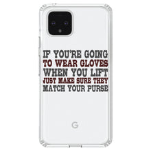 DistinctInk® Clear Shockproof Hybrid Case for Apple iPhone / Samsung Galaxy / Google Pixel - Wear Gloves When You Lift - Match Your Purse