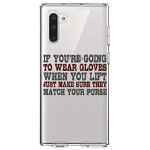 DistinctInk® Clear Shockproof Hybrid Case for Apple iPhone / Samsung Galaxy / Google Pixel - Wear Gloves When You Lift - Match Your Purse