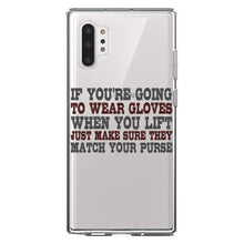 DistinctInk® Clear Shockproof Hybrid Case for Apple iPhone / Samsung Galaxy / Google Pixel - Wear Gloves When You Lift - Match Your Purse